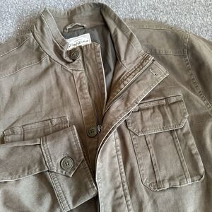 Flag & Anthem Jetson Military Olive Green Cotton Jacket Button & Zipper Mens L